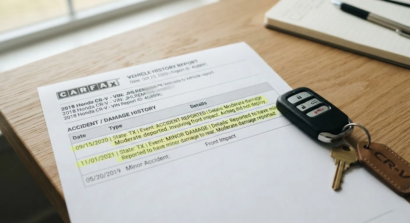 Accident Records on a Vehicle History Report: What the Data Really Means