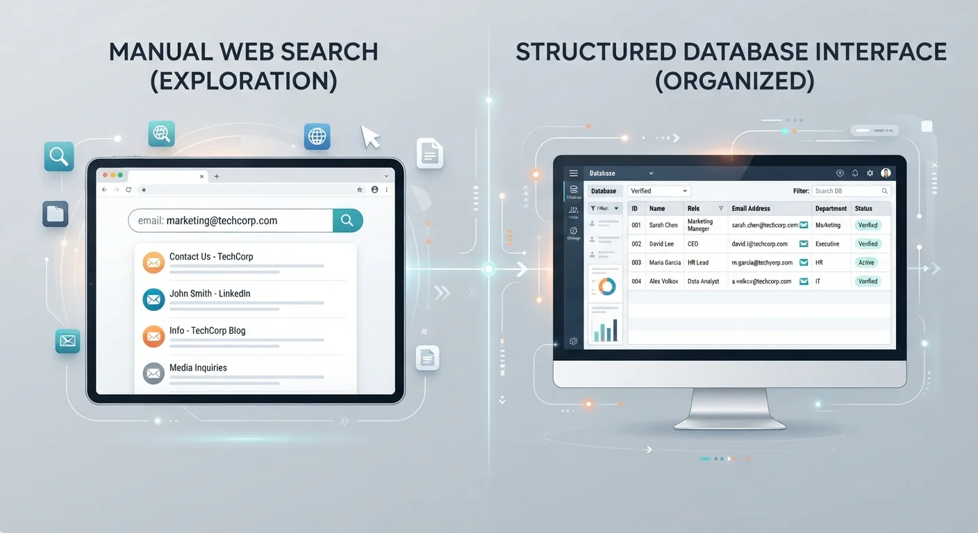 Free vs. Database-Backed Email Lookup Methods: A Practical Comparison