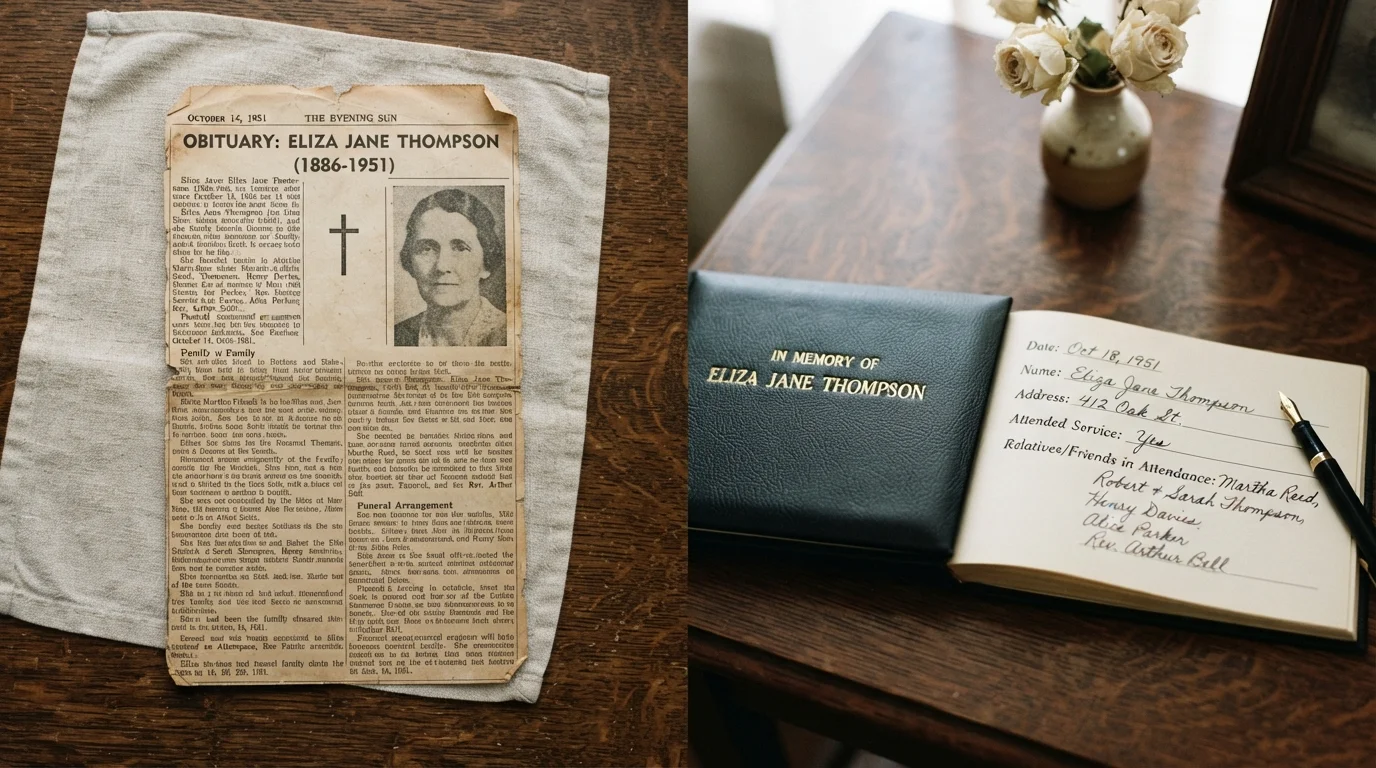 Newspaper Obituaries vs. Funeral Home Records: What Each Source Offers Genealogists