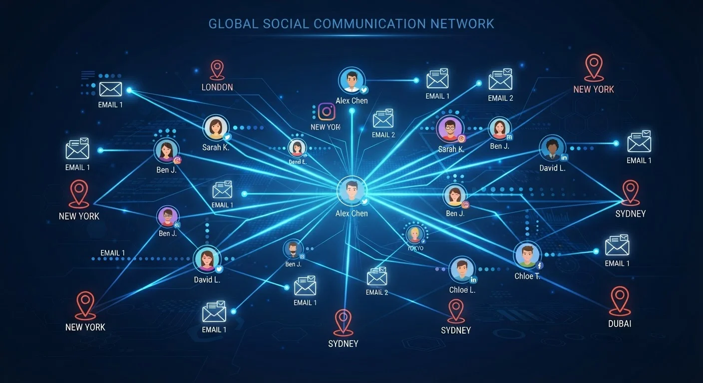 Social Media Footprints and Email Tracing: How Profiles Connect to Addresses