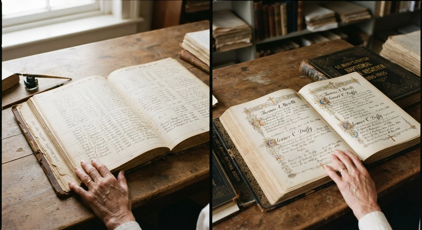 Vital Records vs. Church Records: Navigating Two Parallel Archives