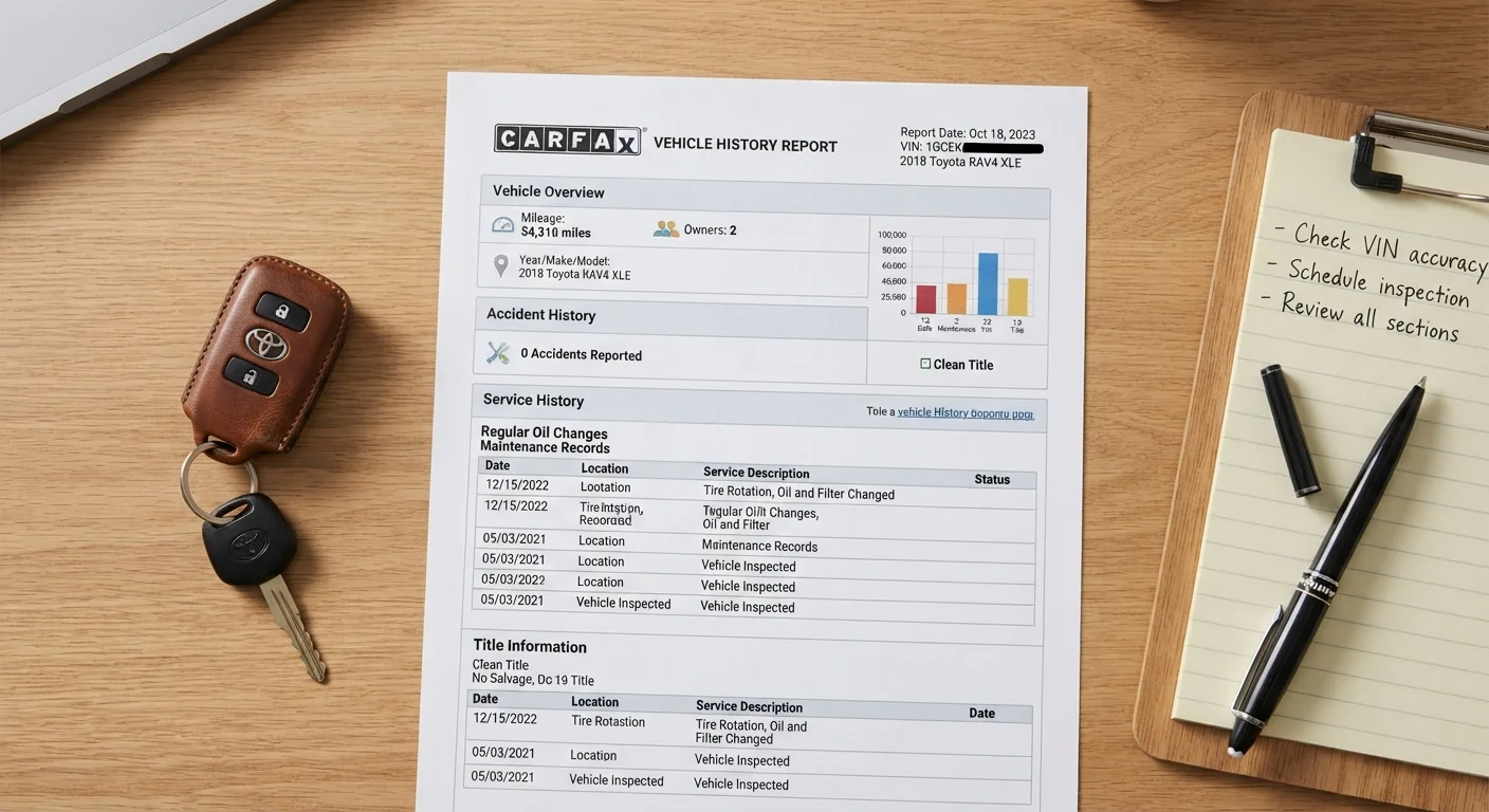 What a Vehicle History Report Actually Contains